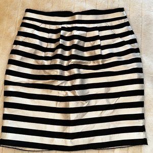 Banana Republic Black & White Striped Silk Skirt